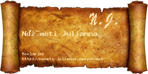 Németi Julianna névjegykártya